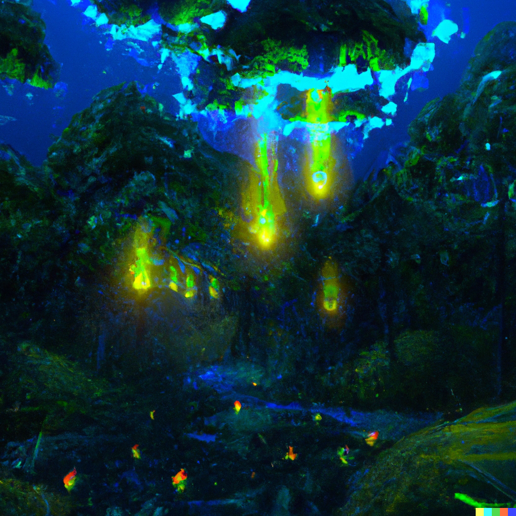 An otherworldly forest with bioluminescent flora and floating islands_V2.png